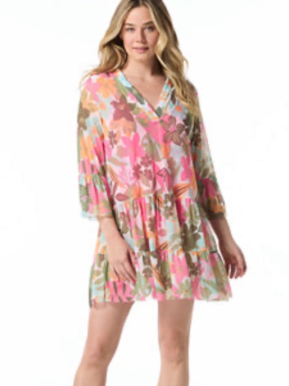 Coco Reef Enchant Cover Up Dress - Lush Blooms Size L